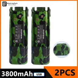 Baofeng UV 82 Li-ion Battery 2800/3800/4200mAh USB Type C BL-8 For UV82 Plus Walkie Talkies UV-8D UV-82WX Ham Radios Camouflage