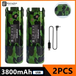 Baofeng UV 82 Li-ion Battery 2800/3800/4200mAh USB Type C BL-8 For UV82 Plus Walkie Talkies UV-8D UV-82WX Ham Radios Camouflage