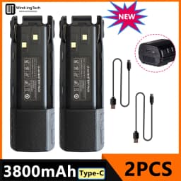 Baofeng UV 82 Li-ion Battery 2800/3800/4200mAh USB Type C BL-8 For UV82 Plus Walkie Talkies UV-8D UV-82WX Ham Radios Camouflage