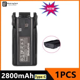 Baofeng UV 82 Li-ion Battery 2800/3800/4200mAh USB Type C BL-8 For UV82 Plus Walkie Talkies UV-8D UV-82WX Ham Radios Camouflage