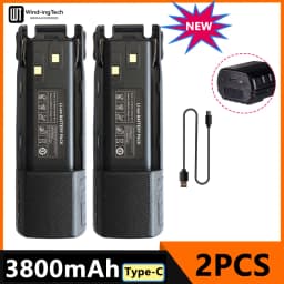 Baofeng UV 82 Li-ion Battery 2800/3800/4200mAh USB Type C BL-8 For UV82 Plus Walkie Talkies UV-8D UV-82WX Ham Radios Camouflage