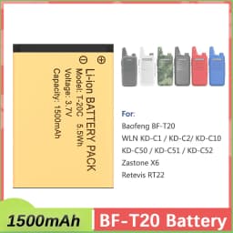 BF-T20 Walkie Talkie Battery T-20C WLN KD-C1 KB-5C Rechargable Batteries 1500mAh DC 3.7V Original For KD-C2 KD-C10 KD-C50 RT22S