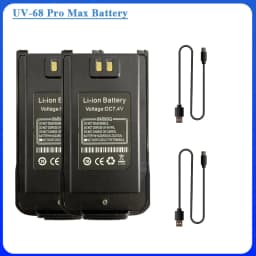 UV-68 Pro Max V2 Battery Original For UV-S22 Pro V2 UV-98 Pro Baofeng Walkie Talkie Type-C Charging Radio Rechargeable Batteries