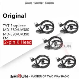 TH-UV8000D Earpiece TH-UV98 TH-UV88 Headset Original UV8000E MD-380 MD-UV380 MD-390 MD-UV390 MD-680 TH-F8 Mic Earphone 2Pin Plug