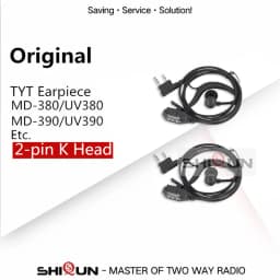 TH-UV8000D Earpiece TH-UV98 TH-UV88 Headset Original UV8000E MD-380 MD-UV380 MD-390 MD-UV390 MD-680 TH-F8 Mic Earphone 2Pin Plug