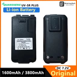 Quansheng UV 5R Plus Li-ion Battery DC 7.2V 3800mAh Battery BPK5 For UV-K6 Walkie Talkie UV K5 UV K58 Two Way Radio Rechargeable