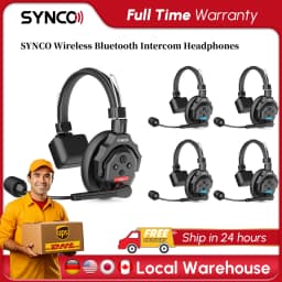 SYNCO Wireless Bluetooth Intercom Headphones XTALK X2/X4/X5 2.4GHz Full Duplex Wireless Headphones with 24H 350M Communication