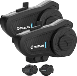 Moman H2PRO Motorcycle Helmet Headset Waterproof Moto Headphone with FM Radio Music Share LED Display For Rider