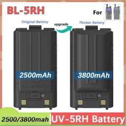 Baofeng UV-5RM Battery 2500/3800mAh Original High Power Type-C Charging BF-K5 Plus UV-5RH Pro Walklie Talkie Rechargable Battery