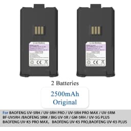 Baofeng UV-5RM Battery 2500/3800mAh Original High Power Type-C Charging BF-K5 Plus UV-5RH Pro Walklie Talkie Rechargable Battery