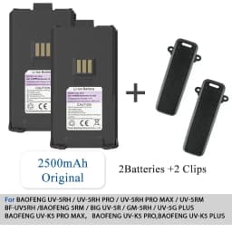 Baofeng UV-5RM Battery 2500/3800mAh Original High Power Type-C Charging BF-K5 Plus UV-5RH Pro Walklie Talkie Rechargable Battery