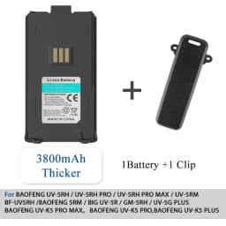 Baofeng UV-5RM Battery 2500/3800mAh Original High Power Type-C Charging BF-K5 Plus UV-5RH Pro Walklie Talkie Rechargable Battery