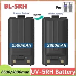 Baofeng UV-5RM Battery 2500/3800mAh Original High Power Type-C Charging BF-K5 Plus UV-5RH Pro Walklie Talkie Rechargable Battery