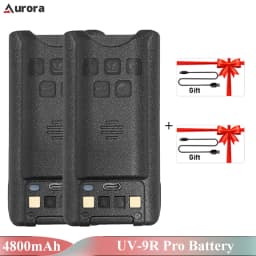 Baofeng UV-9R Pro Li-ion Battery 2800/4800mAh UV-9R Plus Enlarge Li-ion Batteries Type-C Charging BL-9 GMRS-9R Radio Replacement