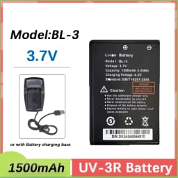 Baofeng UV-3R Li-ion Battery 1500mAh Model BL-3 Or with Charger Base Rechargable For BF-T6 BF-C50 BF-R5 Two Way Radios Batteries