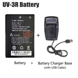 Baofeng UV-3R Li-ion Battery 1500mAh Model BL-3 Or with Charger Base Rechargable For BF-T6 BF-C50 BF-R5 Two Way Radios Batteries