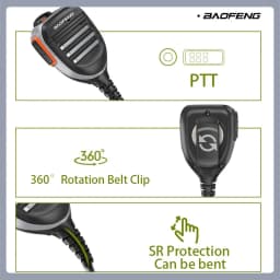 Baofeng UV-5R PTT Waterproof UV-9R Walkie Talkie Speaker Radio Microphone Keenwood 2-Pin Type Handheld Mic For UV-82 UV16 888S