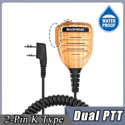 Baofeng UV-5R PTT Waterproof UV-9R Walkie Talkie Speaker Radio Microphone Keenwood 2-Pin Type Handheld Mic For UV-82 UV16 888S