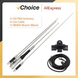Mobile Radio Antenna For SG7900 RT95 BJ-218 Dual Band VHF/UHF 144/430MHz QYT KT-7900D Car Radio Base Station 5M Cable RB400 Clip