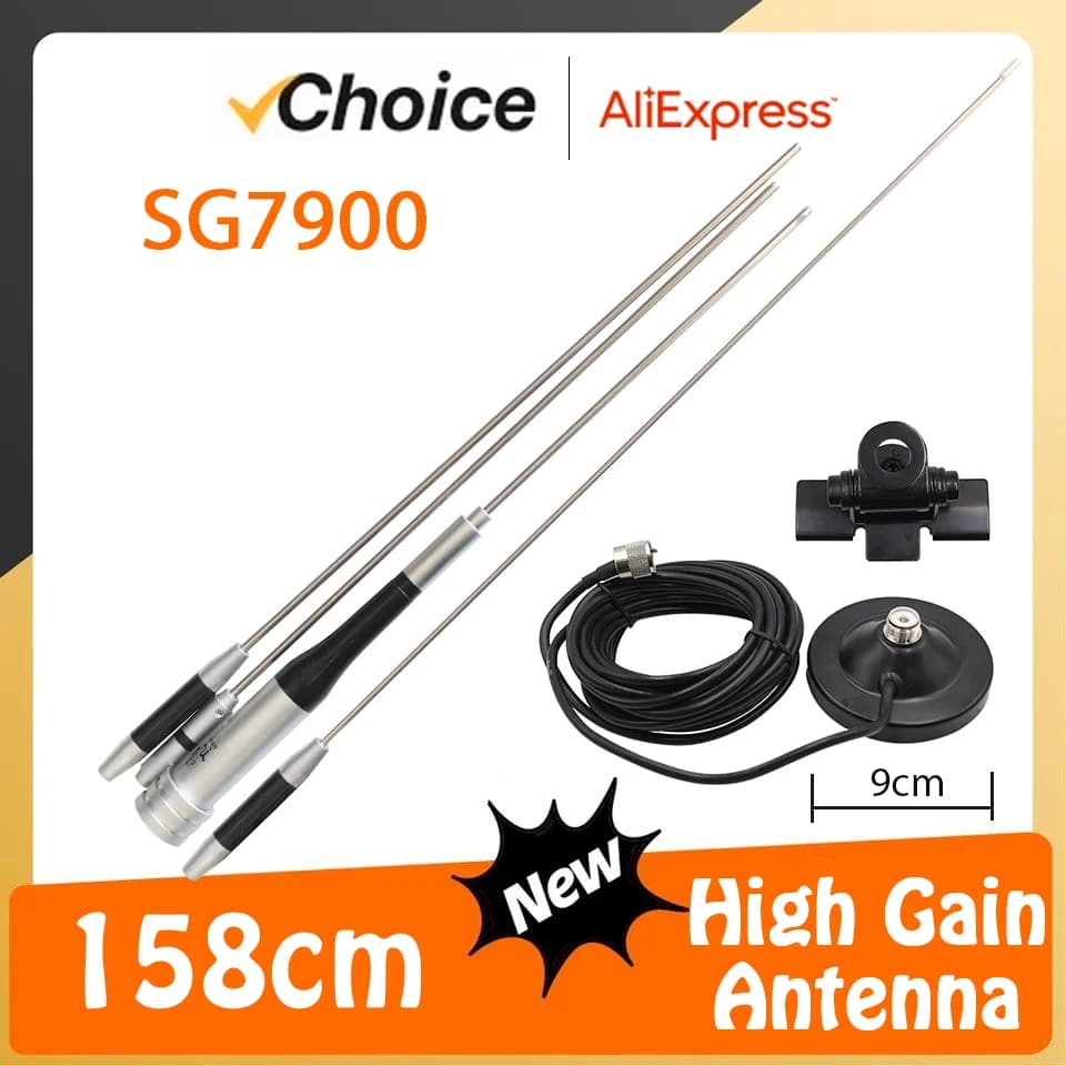 Mobile Radio Antenna For SG7900 RT95 BJ-218 Dual Band VHF/UHF 144/430MHz QYT KT-7900D Car Radio Base Station 5M Cable RB400 Clip