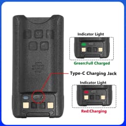 Baofeng UV-9R Pro V2 Battery 2800/4800mAh UV9R Plus Enlarge Li-ion Battery Type-C Charging BL-9 For UV9R Pro GMRS-9R UV-9G Radio