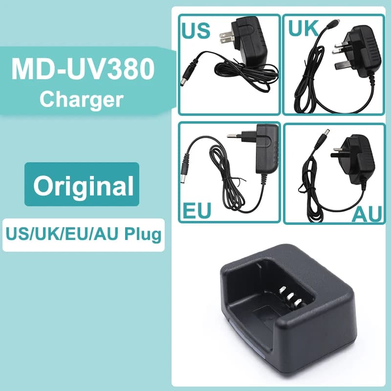 TYT MD-UV380 Desktop Charger Original Li-ion Battery US/UK/EU/AU Adapter For MD380 MD-380 MD-290 RT3 RT3S DMR Radio Accessories