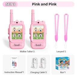 2 PCS Kids Video Walkie Talkie Variable Sound USB Charging Children Indoor Outdoor Toys for Travel Birthday Boys Girls Gifts New