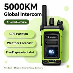 4G LTE Mini Android Walkie Talkie PTT Long Range 5000Km Intercom Sim Card Compatible POC-Global Radio