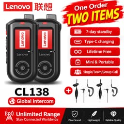 Lenovo (MINI RADIO SIM Lifetime Free)Global 4G POC walkie talkie, 5000 KM remote walkie talkie, global police civilian fleet