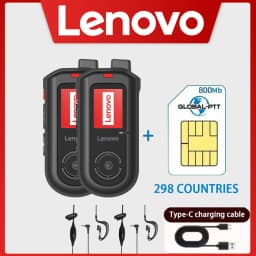 Lenovo (MINI RADIO SIM Lifetime Free)Global 4G POC walkie talkie, 5000 KM remote walkie talkie, global police civilian fleet