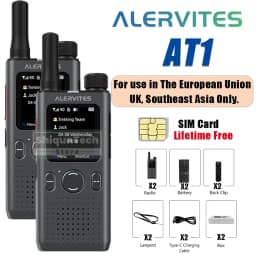 ALERVITES AT1 Global PoC Radio Baofeng Walkie Talkie 4G LTE SIM Card Lifetime Free APP Setting Unlimited Distance USB-C Charging