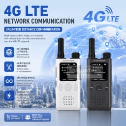 ALERVITES AT1 Global PoC Radio Baofeng Walkie Talkie 4G LTE SIM Card Lifetime Free APP Setting Unlimited Distance USB-C Charging
