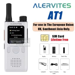 ALERVITES AT1 Global PoC Radio Baofeng Walkie Talkie 4G LTE SIM Card Lifetime Free APP Setting Unlimited Distance USB-C Charging