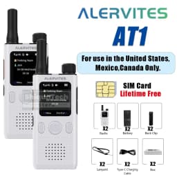 ALERVITES AT1 Global PoC Radio Baofeng Walkie Talkie 4G LTE SIM Card Lifetime Free APP Setting Unlimited Distance USB-C Charging