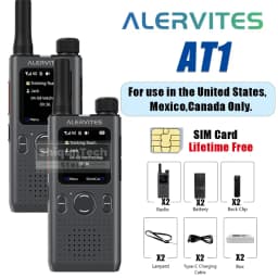 ALERVITES AT1 Global PoC Radio Baofeng Walkie Talkie 4G LTE SIM Card Lifetime Free APP Setting Unlimited Distance USB-C Charging