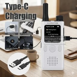 ALERVITES AT1 Global PoC Radio Baofeng Walkie Talkie 4G LTE SIM Card Lifetime Free APP Setting Unlimited Distance USB-C Charging