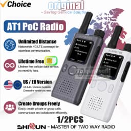 ALERVITES AT1 Global PoC Radio Baofeng Walkie Talkie 4G LTE SIM Card Lifetime Free APP Setting Unlimited Distance USB-C Charging