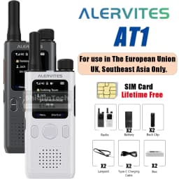 ALERVITES AT1 Global PoC Radio Baofeng Walkie Talkie 4G LTE SIM Card Lifetime Free APP Setting Unlimited Distance USB-C Charging