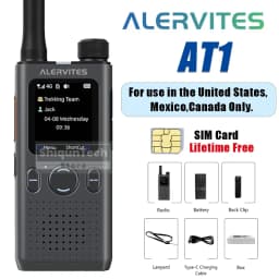 ALERVITES AT1 Global PoC Radio Baofeng Walkie Talkie 4G LTE SIM Card Lifetime Free APP Setting Unlimited Distance USB-C Charging