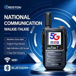 5G Global Public Network Walkie‑Talkie Long‑Distance PoC Two‑Way Radio HD Screen Type‑C Fast Charge Weather Alert Intercom