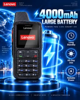 Lenovo CL-688 4G POC Loud Horn Handheld Two-Way Walkie 5000km Range IPx4 Water Resistance
