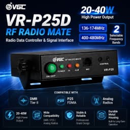 VR-P25D Power Amplifier Signal UHF 400-480MHz VHF 136-174MHz 20-40W for Handheld Radios DMR Tier II, P25 FDMA & Analog AMP-V25D