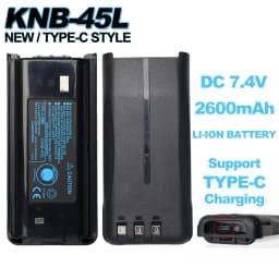 New KNB-45L 2600mAh Li-ion Battery Pack Support Type-C Charging Replacement Battery for KENWOOD Portable Two Way Radios Battery