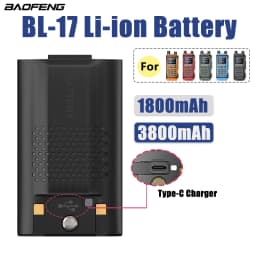 Original Baofeng UV-17 Pro GPS Li-ion Battery 3800mAh Battery Type-C Charging For UV-17 Max UV-17L UV17 Pro V1 V2 Walkie Talkie