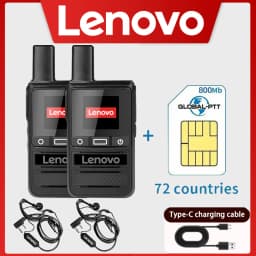 Lenovo 5000KM Global Walkie Talkie Long Rang Global PPT Walkie-Talkie with SIM Card LIFE TIME Free Transnational POC Radio