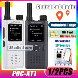 ALERVITES PoC AT1 Global Mini Walkie Talkie Baofeng Radio 4G APP Setting Type-C Charging Ultra-light Thin Single Call Nationwide