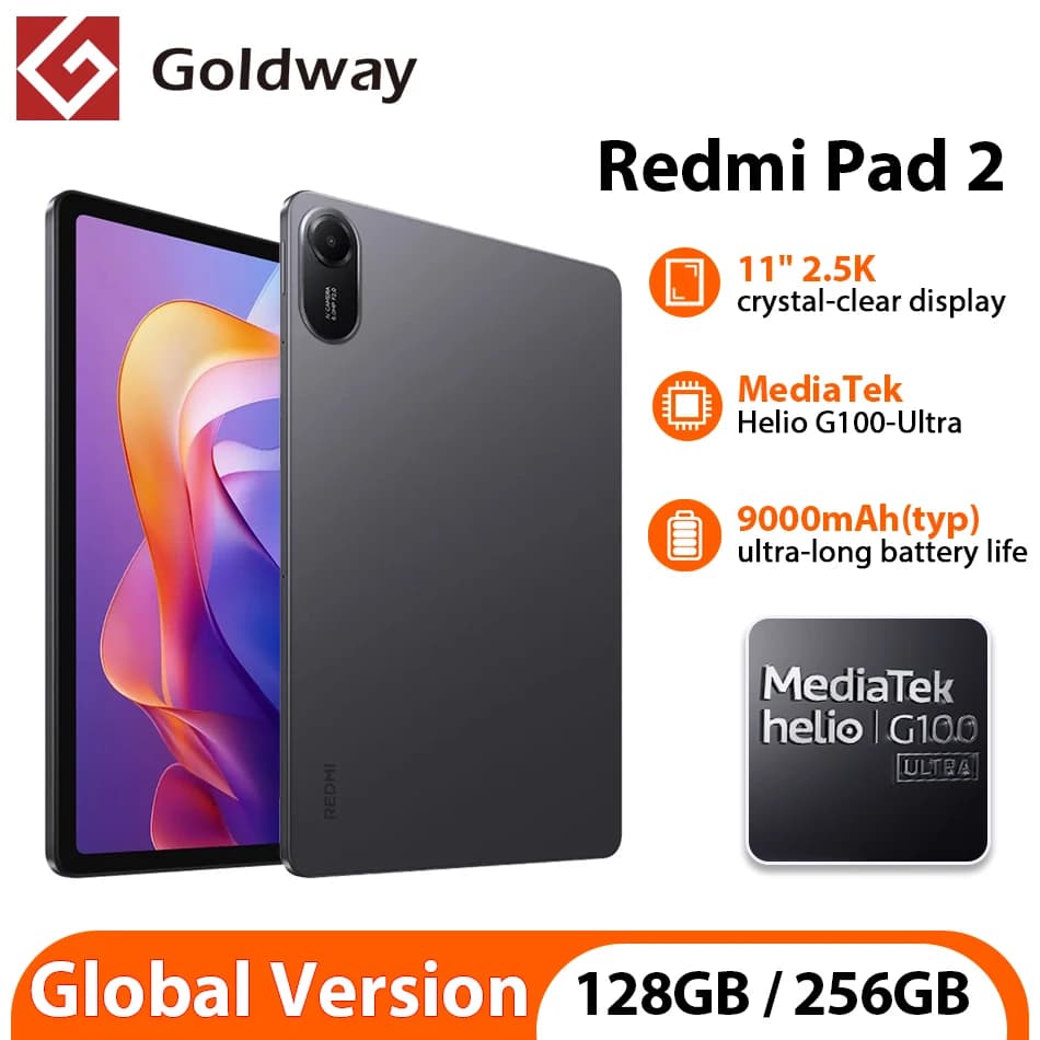 Global Version Xiaomi Redmi Pad 2 MediaTek Helio G100-Ultra 11" 2.5K Screen Dolby Atmos 8MP Camera 9000mAh Battery Mi Tablet PC