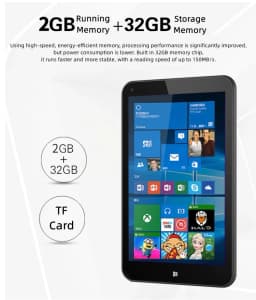 Hot Wholesales 8 INCH AR1 Windows 10 Tablet 8GB RAM 128GB ROM Intel Z3735F/Z8300 Quad Core Dual Cameras 1280 X 800 IPS WIFI