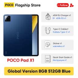 Original POCO Pad X1 Global Version Tablets Snapdragon 7+ Gen 3 11.2'' 3.2K 144Hz Display 13MP 8850mAh 45W Turbo Charging
