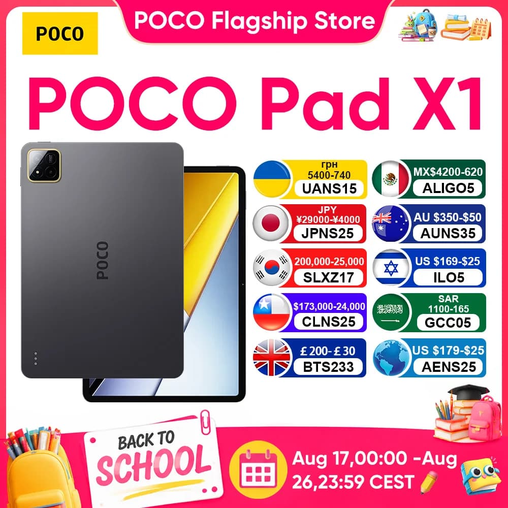 Original POCO Pad X1 Global Version Tablets Snapdragon 7+ Gen 3 11.2'' 3.2K 144Hz Display 13MP 8850mAh 45W Turbo Charging